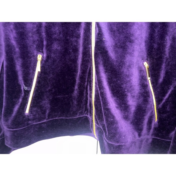 VTG Ralph Lauren Hoodie Zip Velour   Purple L active/athleisure comfy - Picture 4 of 6